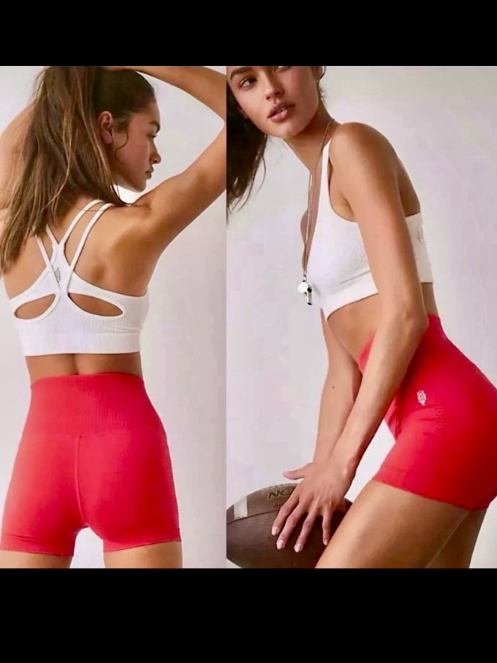 Free People Movement, Good Karma High Rise Shorts, Cherry Tomato, XS/S, NWT!! - Picture 4 of 8